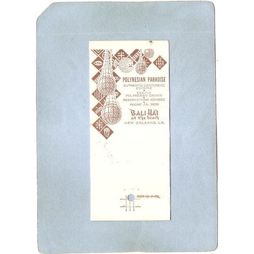 LA New Orleans Matchcover Tiki Bali Ha'I at the beach~6