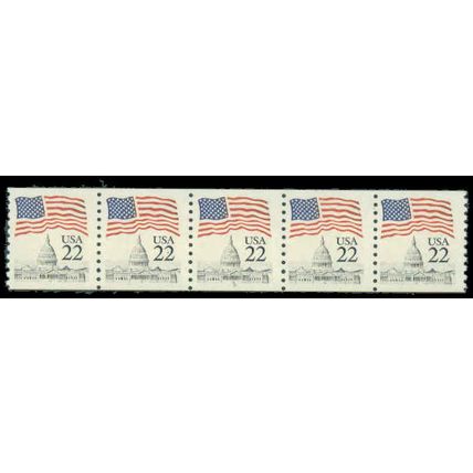 2115av 22c U.S. Flag Fine MNH PNC 5/5 P0332
