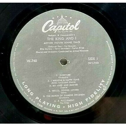 THE KING AND I / Rodgers & Hammerstein's Soundtrack Vinyl LP Record (P6)