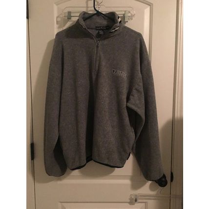 Nautica Men's Gray 1/4 Zip Fleece Jacket Coat Size Medium
