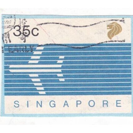 Singapore 35c postal Stationary Cut out Very fine used VGC