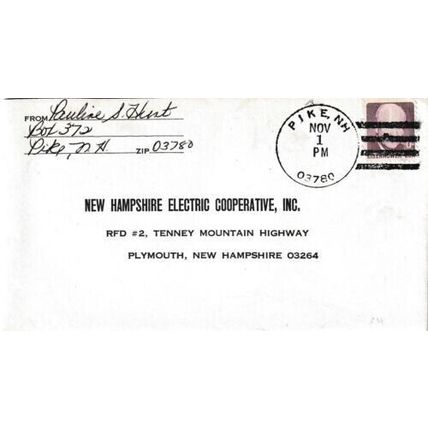 United States Pike NH-Plymouth NH Cover VGC Pike cancel typed VGC