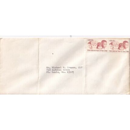 United States St Louis Mo. Cover Unused typed VGC