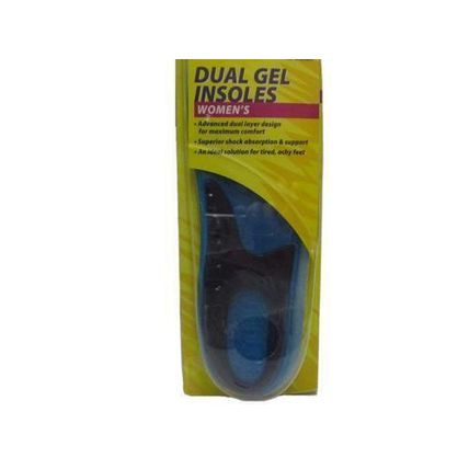 Women's Dual Gel Insoles Fits Sizes 5-10 1 Pair