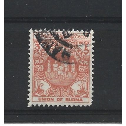 Burma.SG120 3p Playing Cane-ball (Orange).Fine Used.Jul25
