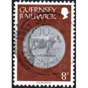Guernsey 1979. 8p Value. Ten Pence Coin Fine Used
