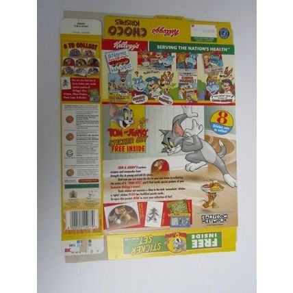 Kelloggs Choco Krispies 1998 Tom & Jerry Empty Cereal Box 375g