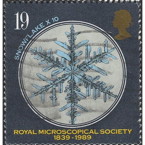 GB, Royal Microscopical Society, Snowflake, black 1989, 19p