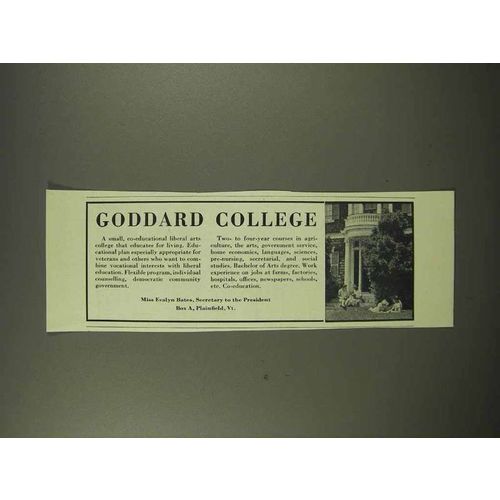 1945 Goddard College Ad