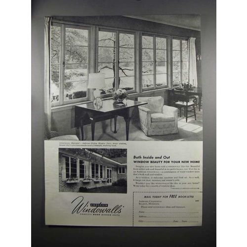 1951 Andersen Windowalls Ad - Both Inside and Out