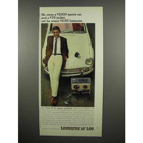 1965 Lee Leesures Slacks Ad - He Owns $2300 Sports Car