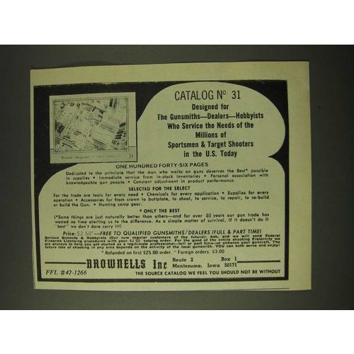 1979 Brownells Inc. Ad - Catalog No 31 designed for the Gunsmiths Dealers