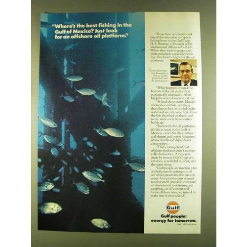 1980 Gulf Oil Ad - Best Fishing in the Gulf of Mexico