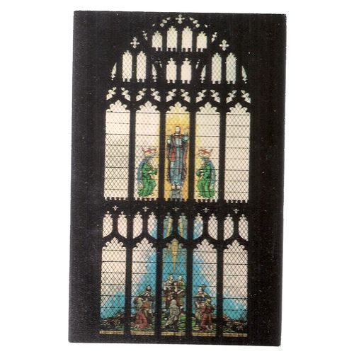 WEST WINDOW, PARISH CHURCH, CROMER, NORFOLK. . unused vintage postcard. (A) =