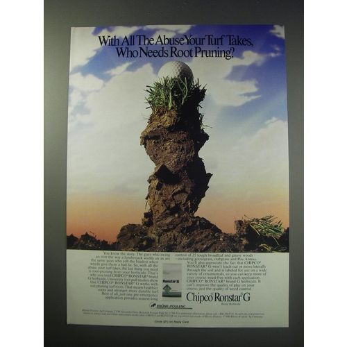 1991 Rhone-Poulenc Chipco Ronstar G Ad - With all the abuse your turf takes