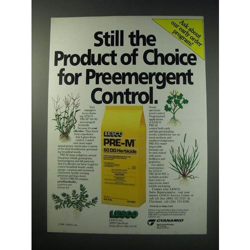 1991 Lesco Pre-M 60 DG Herbicide Ad - Still the product of choice