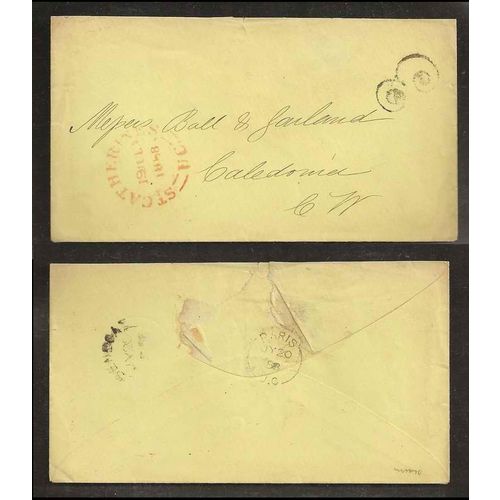 CANADA ! Stampless St. Catharines to Caledonia ONT 1868