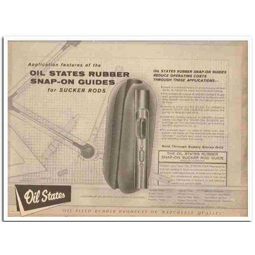 OIL STATES RUBBER COMPANY 1959 Tubing drill pipe swab cups vintage ad