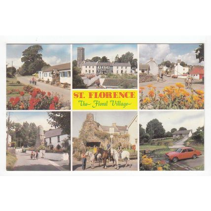 The Floral Village St Florence Postcard Pembrokeshire C34