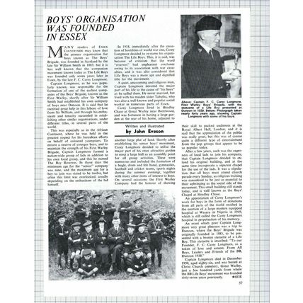 (4795) Captain F C Carey Longmore First Warley Boys Brigade - 1974 Article