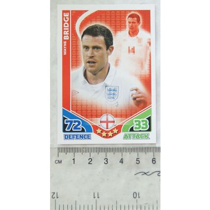 2010 Topps Match Attax World Cup Trading Card - England, Wayne Bridge