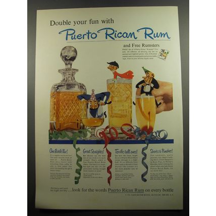 1951 Rums of Puerto Rico Ad - Double your fun with Puerto Rican Rum