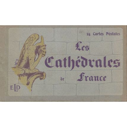Les Cathedrales France 24 x French Antique Postcard Book
