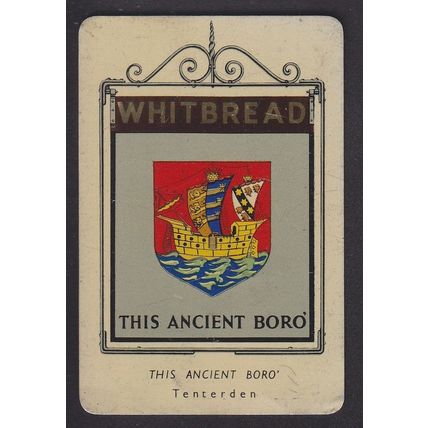 This Ancient Boro Tenterden Kent Metal Pub Sign Whitbread Rare Ephemera