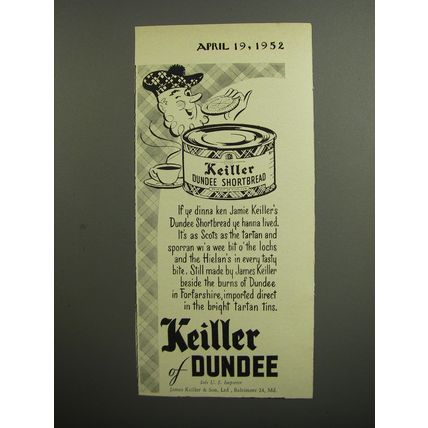 1952 Keiller of Dundee Shortbread Advertisement