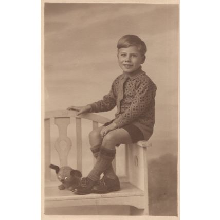 Boy Crushing Stuffed Sooty & Sweep Type Toy Old Postcard