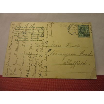 ALPINE SCENE used antique postcard 1904 postmark /
