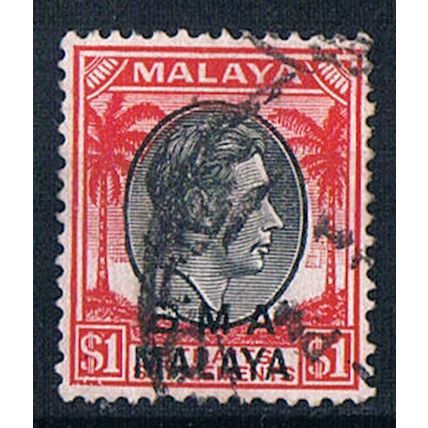 Malaysia 1945 SG15 mal8 British Military Administration $1 Used Stamp