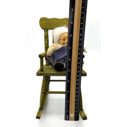 Knitting Grandma in Oversize Rocking Chair Whimsical Farmhouse Style Decor
