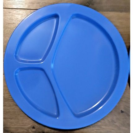 Melamine Divided Trays 6 Heavy duty Blue Top Aqua Bottom Color Camping Picnic