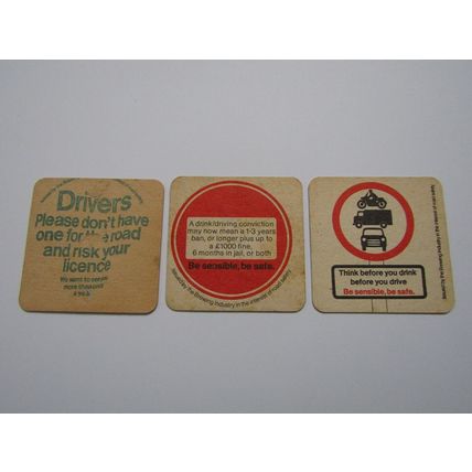 Whitbread - English Ale Strong Bitter - Drink Driving Campaign Set of 3 (bm1)