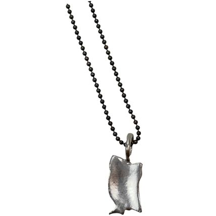Brand New Lucky Feather Sterling Silver Plated Owl Charm Necklace Jeweled Eyes