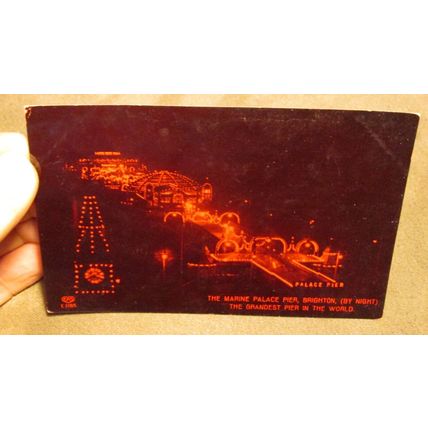 1914 Fr Red EAS Postcard - Marine Palace pier by night, Brighton - Sussex
