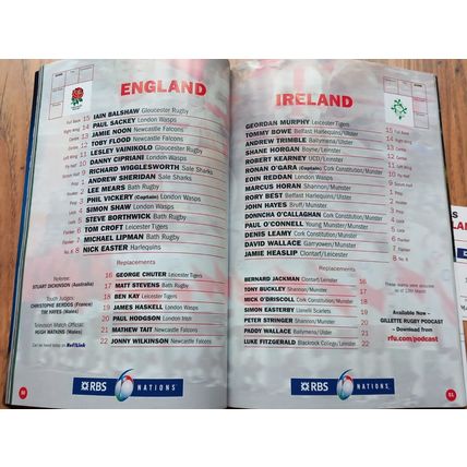 2008 England vs Ireland Six Nations Programme & Ticket, Twickenham, Rugby Union