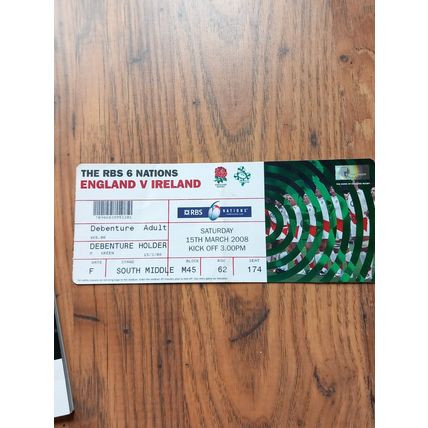 2008 England vs Ireland Six Nations Programme & Ticket, Twickenham, Rugby Union