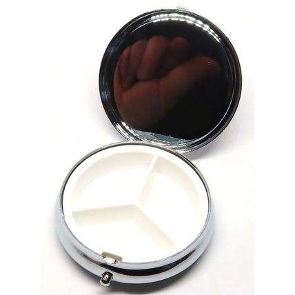 Green Glitter Stars Pill Box Round 2 CM Collectable Storage Gift