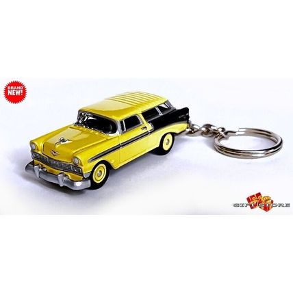 RARE KEYCHAIN 1955/56/1957 YELLOW CHEVY BEL AIR NOMAD GREAT GIFT NOVELTY