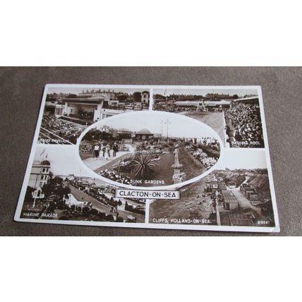 1946 fr valentines RP Postcard - Scenes / Multiview, Clacton on sea - Essex
