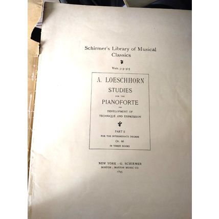 Schirmer's Library Vol 314 Loeschhorn Studies For The Piano Op.66 Book II
