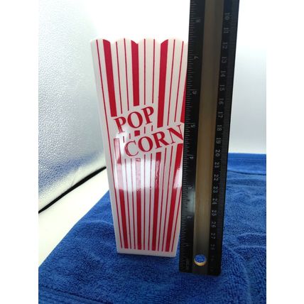3 Popcorn Tubs, plastic - Vintage/Retro! Reusable Bowls Movie Tub Style - 7.5"