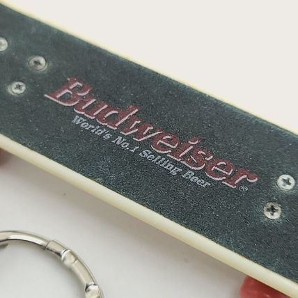 Budweiser Mini Skateboard Keychain / Fingerboard Toy - 80s~90s Rare Vintage