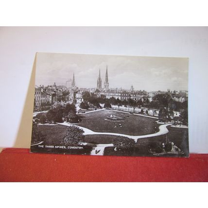 THE THREE SPIRES, COVENTRY, WARWICKSHIRE unused antique postcard RP =