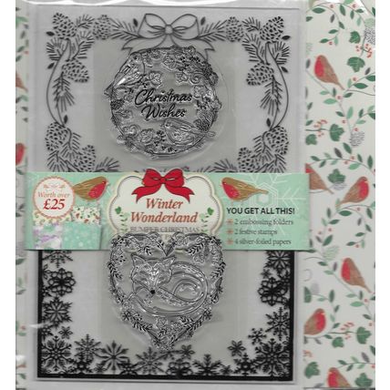 Winter Wonderland Embossing Folder, Stamps & Papers Set. Stamping Cardmaking