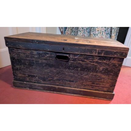 Antique 19th century WOODEN TOOL BOX craftsman Suffolk vintage furniture chest
