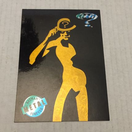 1995 DC Batman Forever Metal Riddler Gold Blaster Trading Card #4