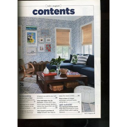 HGTV Magazine July/Aug 2021 "BE COOL, SUMMER VIBES FOR THE WHOLE HOUSE" NEW